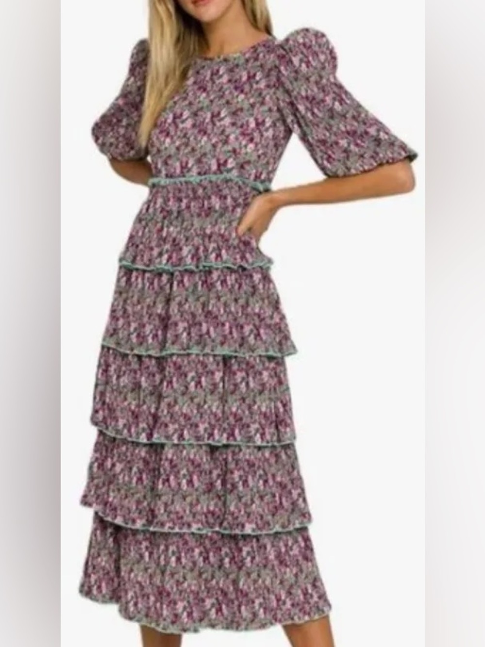 English Factory Ruffle Tiered Dress Medium